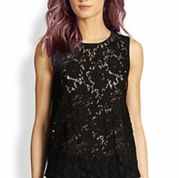 DIANE VON FURSTENBERG Black Lace Top - Picture 5 of 5